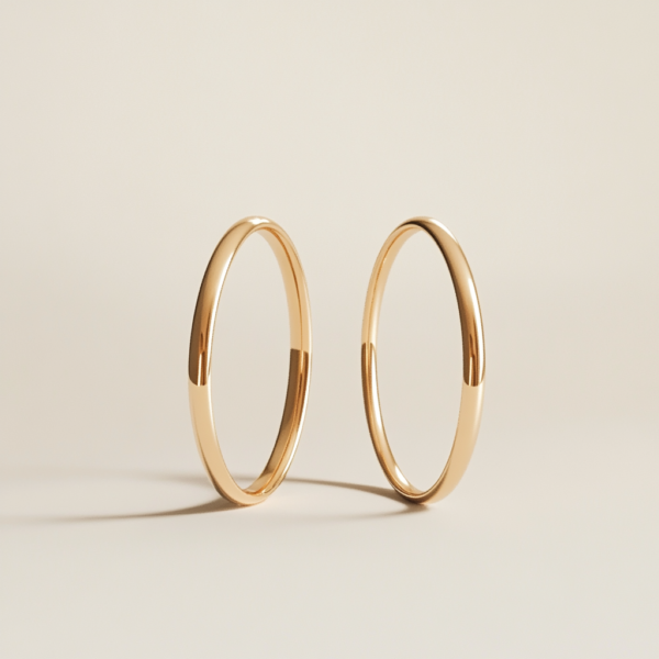 Par de Alianças de 1,5mm Minimalista em Ouro